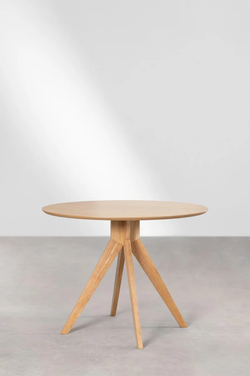 SKLUM Table à Manger Ronde en Bois (Ø100 cm) Sekiz Bois Naturel