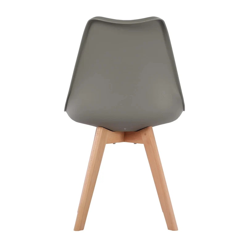 H.J WeDoo Lot de 2 chaises scandinaves, pied en bois de hêtre et assise rembourrée, style nordique - gris