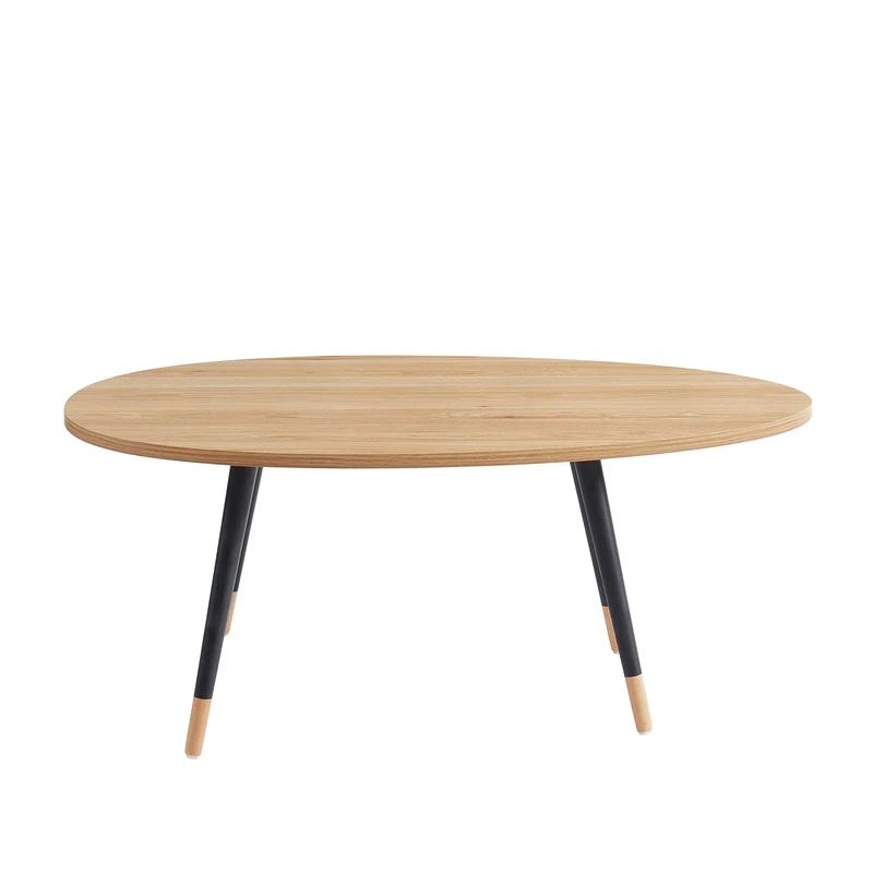 BAÏTA Table Basse Organic - Coloris Bois et Noir - L98cm