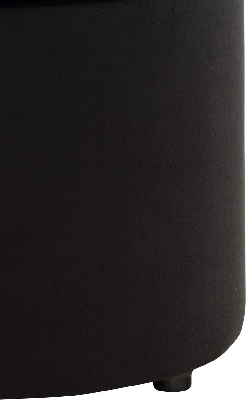 Tabouret Pouf Patin en Velours I Tabouret Coffre avec Espace De Rangement I Pouf Repose-Pieds, Couleur:Noir