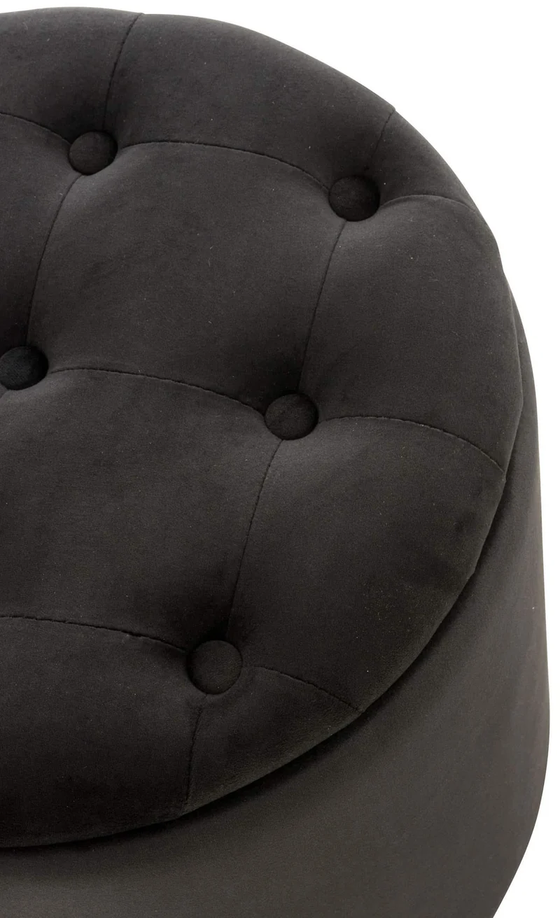 Tabouret Pouf Patin en Velours I Tabouret Coffre avec Espace De Rangement I Pouf Repose-Pieds, Couleur:Noir