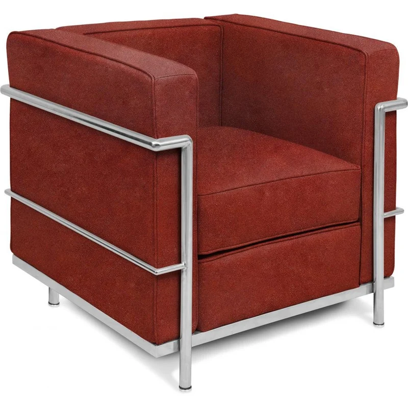 Fauteuil LC2 Le Corbusier Style - Cuir Premium Cognac