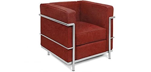 Fauteuil LC2 Le Corbusier Style - Cuir Premium Cognac