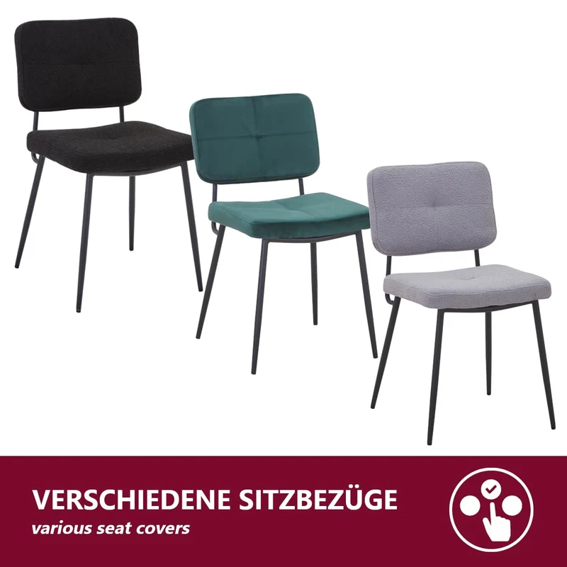 HOOZ Lot de 2 ou 4 chaises rembourrées avec dossier, chaises de cuisine, avec pieds en métal, pour salle à manger, chambre à coucher et salle de conférence (aspect cuir marron, 2)