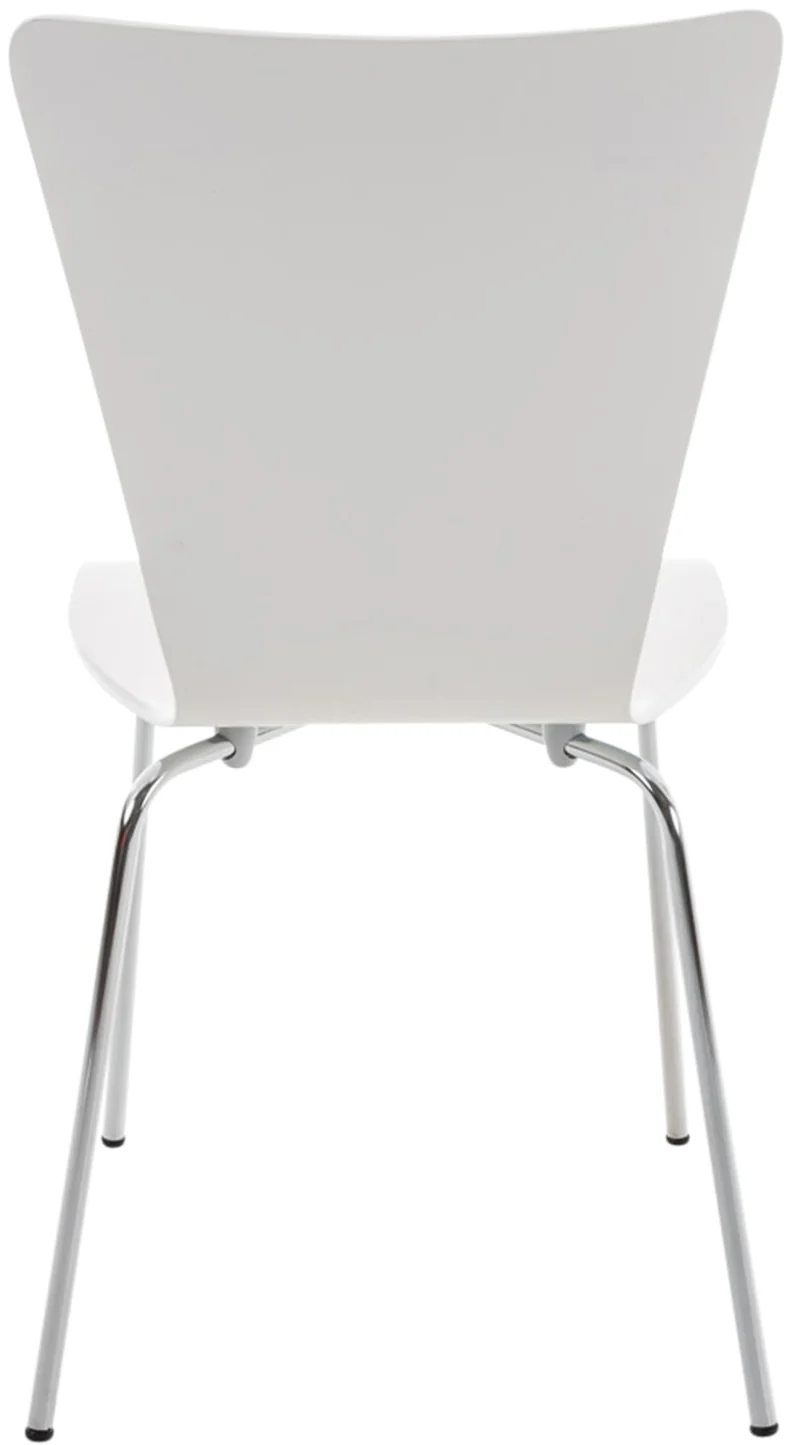 CLP Chaise empilable Aaron I Chaise de conférence Ergonomique avec Assise en Bois I Chaise Visiteur Peu encombrante avec Protections de Sol, Couleur:Blanc