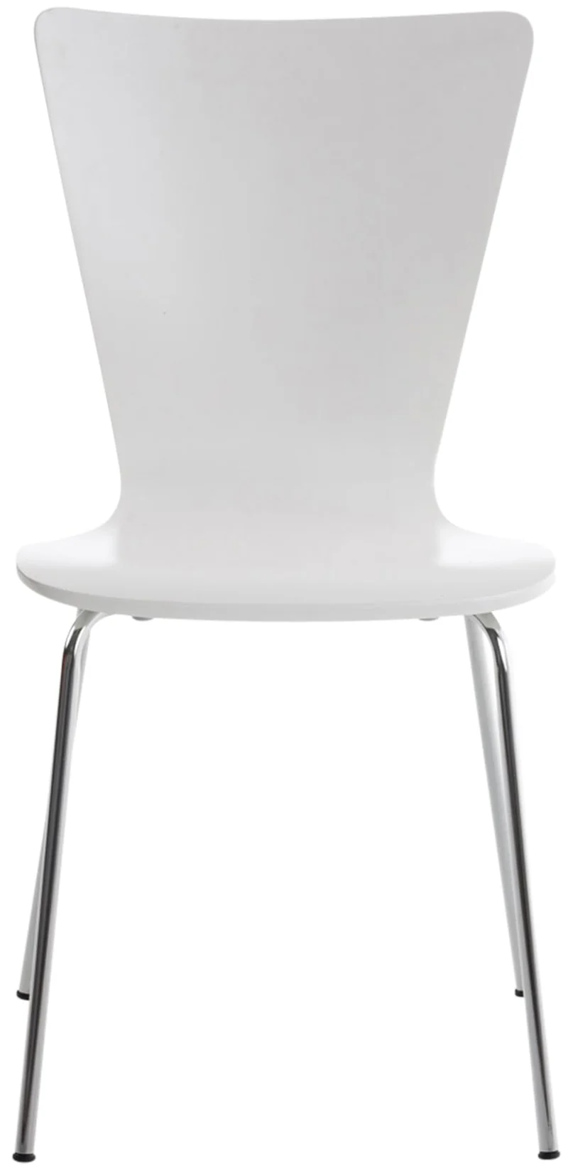 CLP Chaise empilable Aaron I Chaise de conférence Ergonomique avec Assise en Bois I Chaise Visiteur Peu encombrante avec Protections de Sol, Couleur:Blanc
