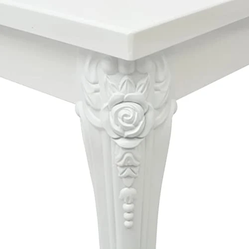 vidaXL Table de Salle à Manger Cuisine 80 x 80 x 76 cm Laquée Blanche