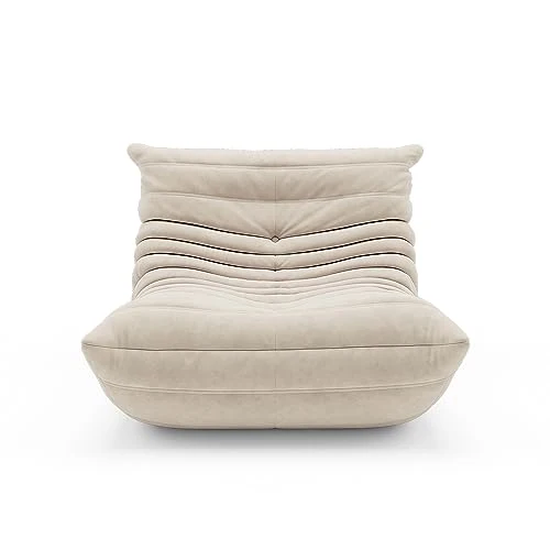 Togo Fauteuil de cheminée en daim doux avec housse en tissu de daim pour salon, chambre à coucher, salon, bureau