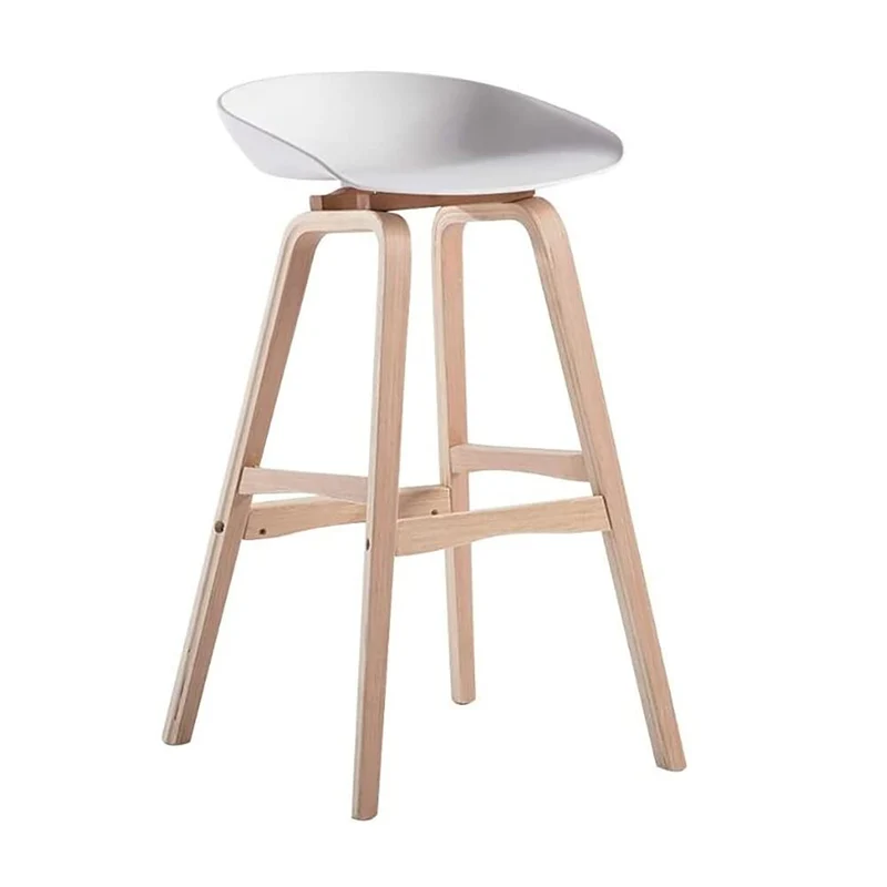 Lot de 2 tabourets de bar, tabourets de bar de cuisine touffetés avec dossier ouvert, repose-pieds de 73,7 cm, chaises pour bar à domicile, salle à manger 0831 (couleur : blanc, taille : tabourets de