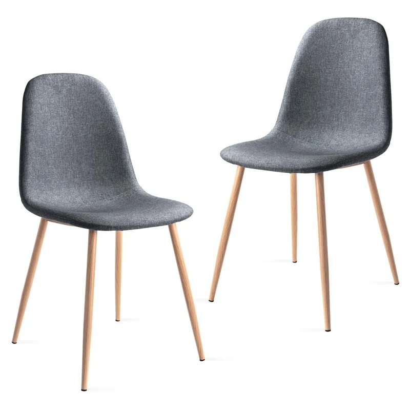 Mc Haus Elva Gris Anthracite - Pack de 2 chaises pour Le Salon, la Salle à Manger ou la Chambre à Coucher