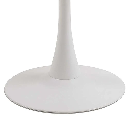 AC Design Furniture Marta Tables de Salle, Céramique Métal, Blanc, H: 75 x B: 90 x T: 90 cm