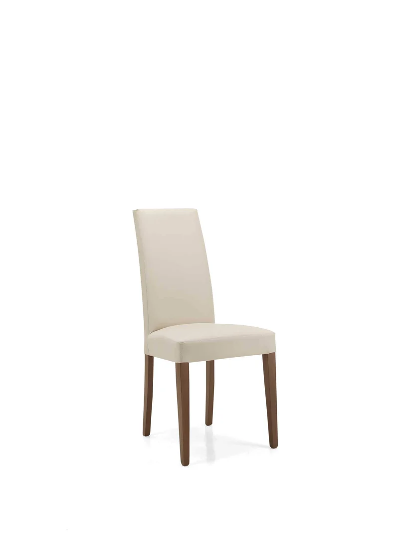 LIBEROSHOPPING.eu - LA TUA CASA IN UN CLIK Chaise de Salle à Manger de Salon en Simili Cuir rembourré avec Pieds Peints Denver Set DE 2 PIÈCES (Beige Pied Noyer)