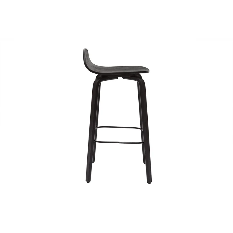 Miliboo Tabourets de Bar Vintage Bois Noir H68 cm (Lot de 2) OBRA