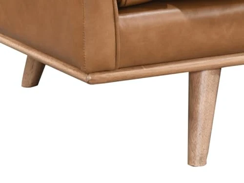 Vente-unique - Canapé 3 Places 100% Cuir de Buffle Premium Marron Vintage Danila