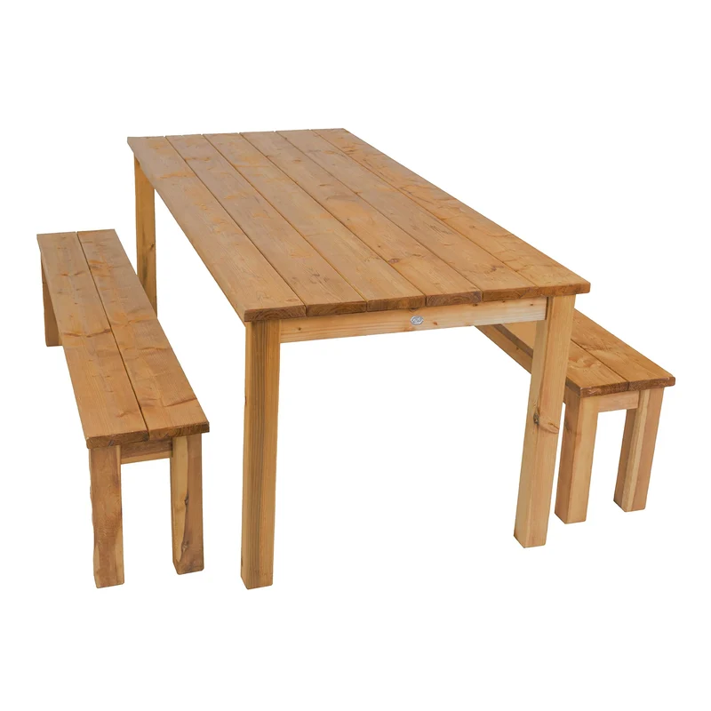 AXI | Louise Table de Pique Nique en Bois, Bancs amovibles en bois 200 cm | Couleur Marron, Bois d'Epicéa | Table Picnic 6 personnes