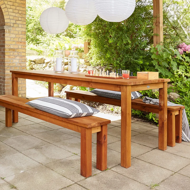 AXI | Louise Table de Pique Nique en Bois, Bancs amovibles en bois 200 cm | Couleur Marron, Bois d'Epicéa | Table Picnic 6 personnes