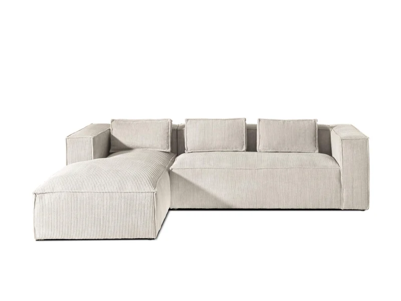 Lisa Design - Canapé d'angle Stella - Canapé 4 Places en Velours Côtelé - Style Contemporain - Fabriqué en Europe - Gauche,