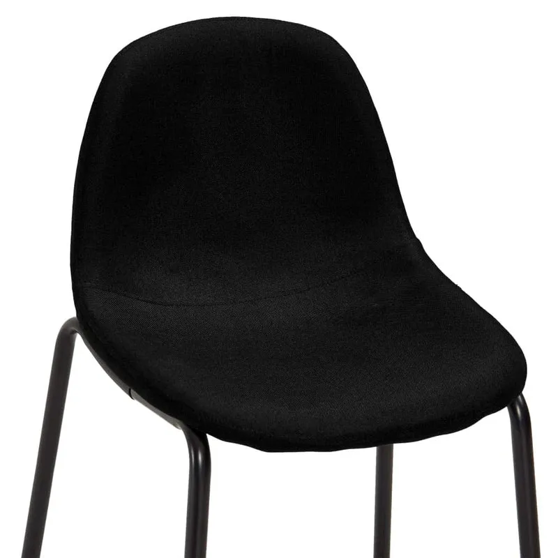 vidaXL Chaises de Bar 2 pcs Noir Tissu