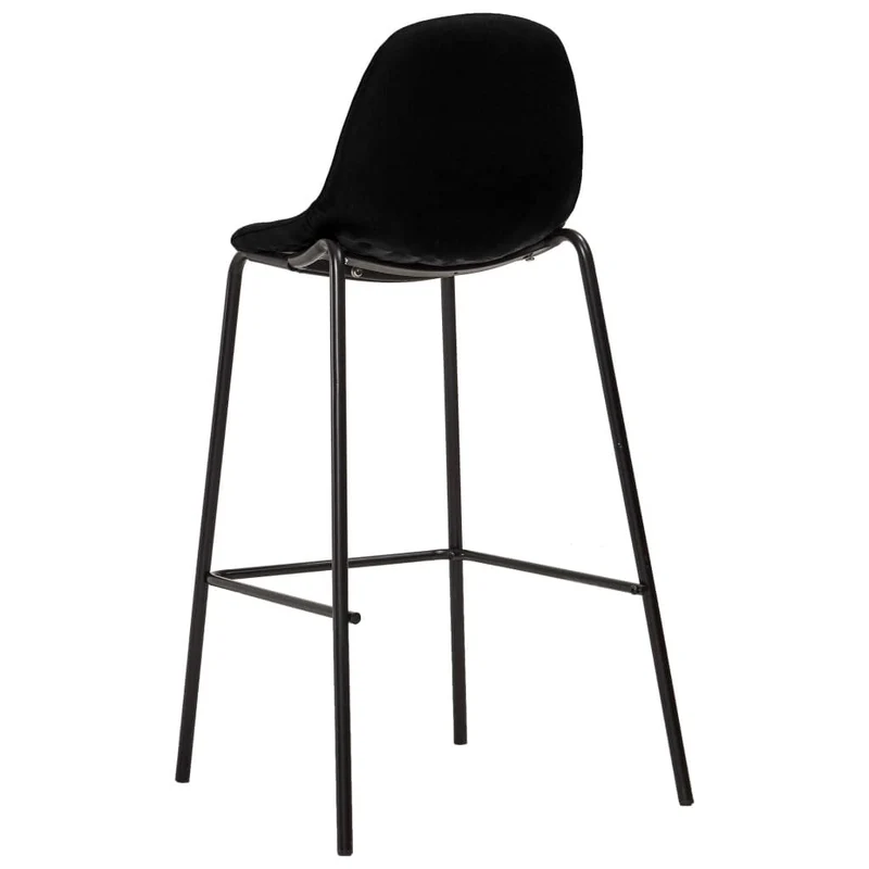 vidaXL Chaises de Bar 2 pcs Noir Tissu