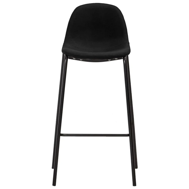 vidaXL Chaises de Bar 2 pcs Noir Tissu