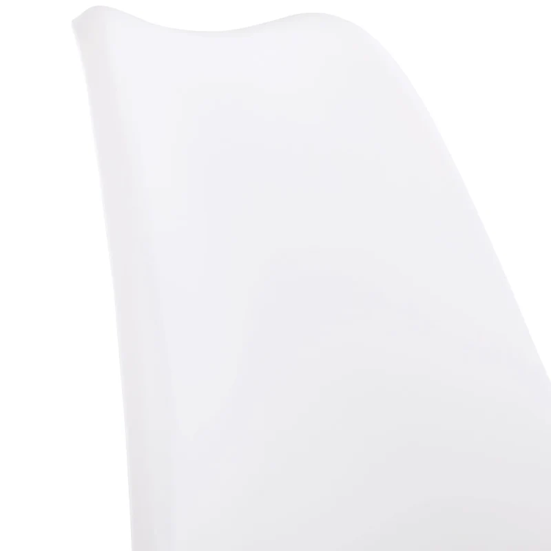 EGGREE 4 Chaises Salle à Manger Scandinaves SGS Tested Lot de 4 Chaises de Cuisine Rétro Rembourrée Chaise de Salle de Bureau, Pieds en Bois de Hêtre Massif, Blanc