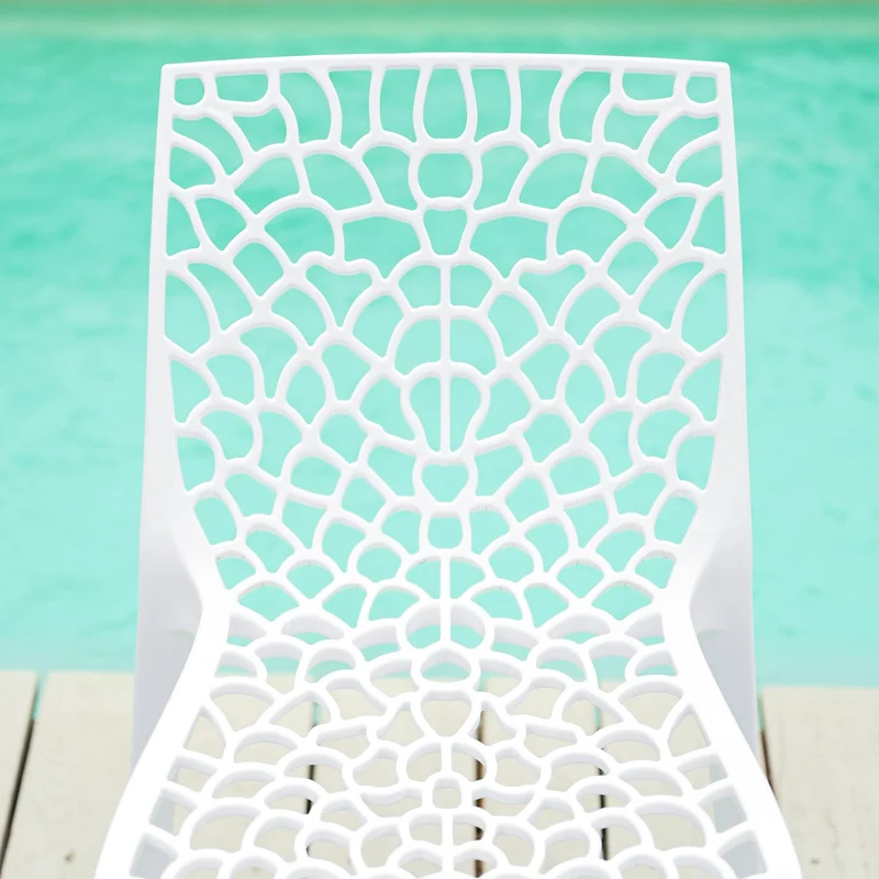 Homestyle4u 2465 Lot de 2 chaises de jardin empilables en plastique Blanc Résistant aux intempéries