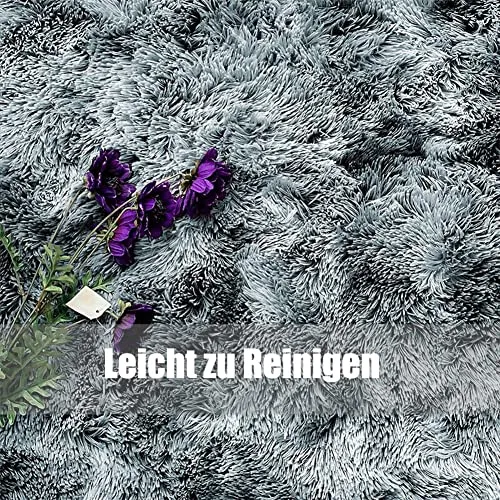 Swsen Tapis Salon Shaggy Longs Super Doux - Tapis Shaggy Moelleux Dessous Antidérapant - Tapis Chambre Moderne Lavable à Poils Longs 160 x 200 cm, Vert Foncé
