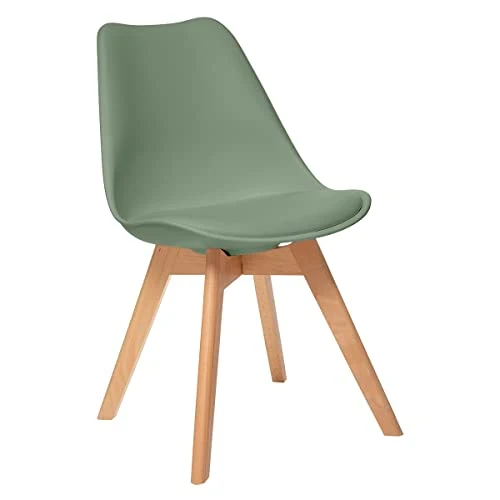 Chaise Baya Vert Kaki - Pieds en hêtre - Atmosphera créateur d'intérieur