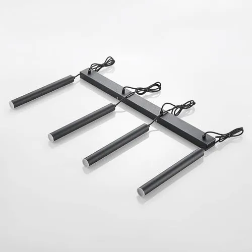 Arcchio LED Suspension Kammeron (Moderne) en Noir Métal e. a. pour Salon & Salle à manger (à 4 lampes,), Suspension, lampe, plafonnier, suspension