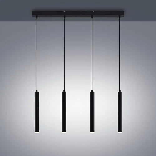 Arcchio LED Suspension Kammeron (Moderne) en Noir Métal e. a. pour Salon & Salle à manger (à 4 lampes,), Suspension, lampe, plafonnier, suspension