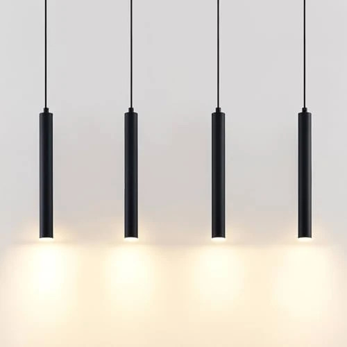 Arcchio LED Suspension Kammeron (Moderne) en Noir Métal e. a. pour Salon & Salle à manger (à 4 lampes,), Suspension, lampe, plafonnier, suspension