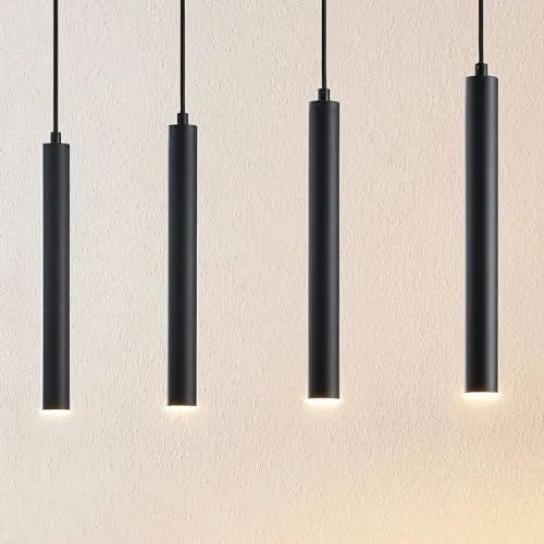 Arcchio LED Suspension Kammeron (Moderne) en Noir Métal e. a. pour Salon & Salle à manger (à 4 lampes,), Suspension, lampe, plafonnier, suspension