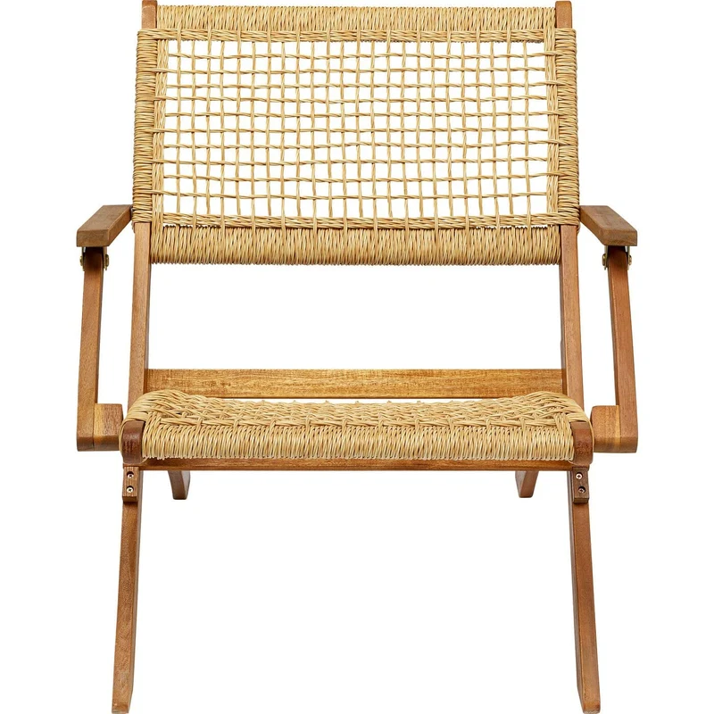 Kare Fauteuil Pliant Rio de Janeiro Chaise, Acacia Plastique, Beige, 72,5x64x78cm