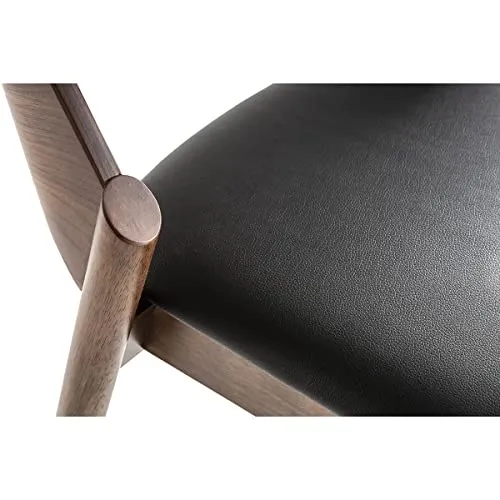 Miliboo Chaises Vintage en Bois foncé Noyer et assises Noires (Lot de 2) Avalon
