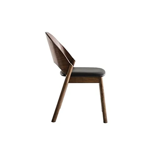 Miliboo Chaises Vintage en Bois foncé Noyer et assises Noires (Lot de 2) Avalon