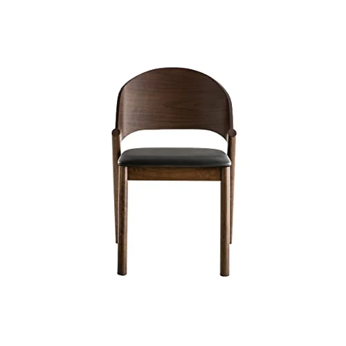 Miliboo Chaises Vintage en Bois foncé Noyer et assises Noires (Lot de 2) Avalon