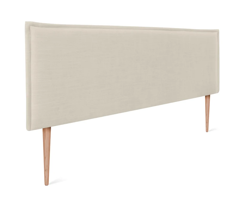 DHOME Tête de lit en Lin Naturel uni avec Bordures Tête de lit rembourrée Chambre à Coucher Moderne Top Trending (Beig, 160x105cm avec Pieds (Lits 150/160))