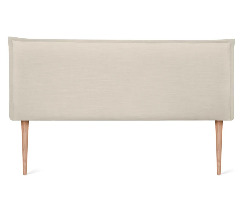 DHOME Tête de lit en Lin Naturel uni avec Bordures Tête de lit rembourrée Chambre à Coucher Moderne Top Trending (Beig, 160x105cm avec Pieds (Lits 150/160))