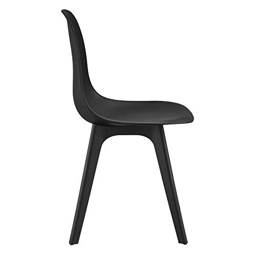 [en.casa] Set de 2 Chaises Design Chaise de Cuisine Chaise de Salle à Manger Plastique Noir 83 x 54 x 48 cm