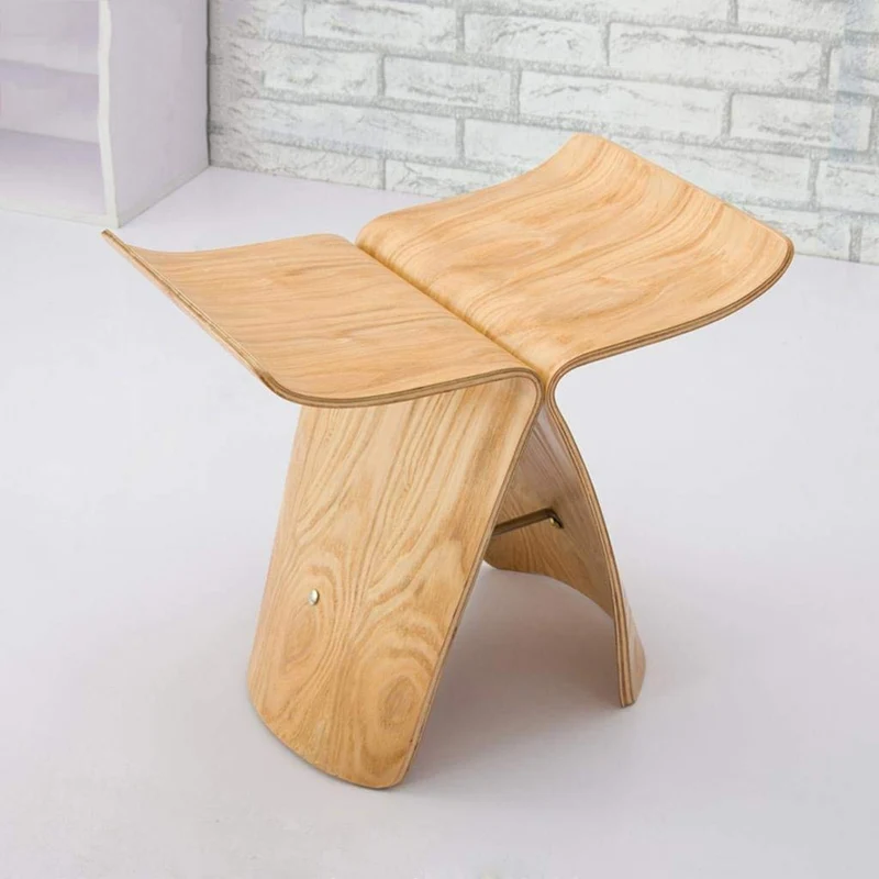 Tabouret Papillon Changement Chaussures Tabouret Tabouret en Bois Petit Banc Chaise Salon Décoratif Tabouret 44 X 31 X 40 Cm,A