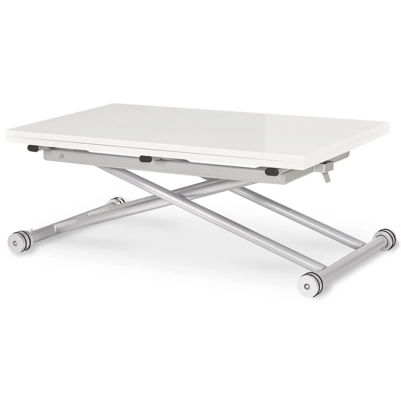 INTENSE DECO Table Basse relevable Blanc laqué