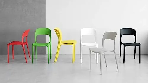 MOBILI FIVER, Chaise Amanda, Lot de 4, Jaune