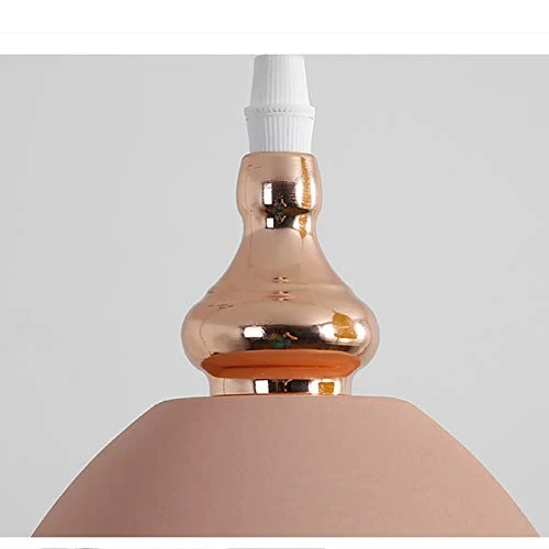 Xdmgg Lampe suspendue en métal Style nordique moderne Couleur Macaron Couleur tasse Lampes décoratives en métal Hauteur réglable 15 cm Pour salle à manger, bureau, café E27 x 3 (Châssis rond)