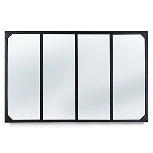 IDMarket - Miroir verrière 4 Bandes Design Industriel 110x70 cm