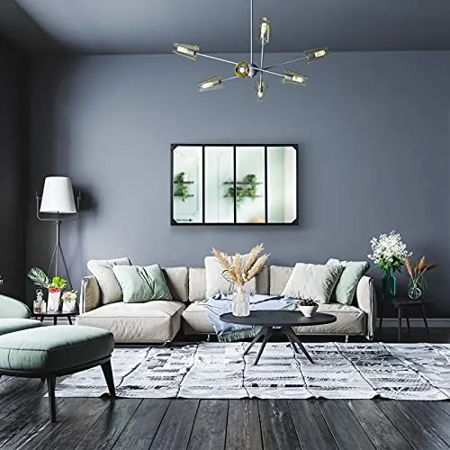 IDMarket - Miroir verrière 4 Bandes Design Industriel 110x70 cm
