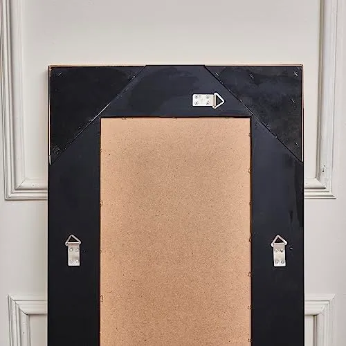 Melody Maison Miroir mural encadré Art Déco Noir 142 cm x 54 cm