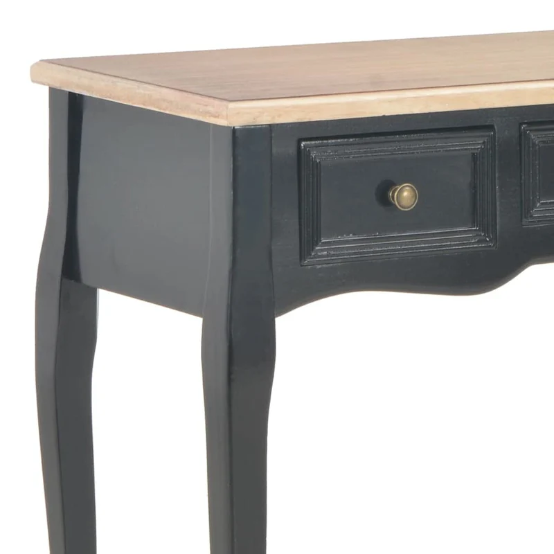 vidaXL Table de Console et Coiffeuse avec 3 Tiroirs Table de Maquillage Meuble de Chambre à Coucher Couloir Salon Entrée Salle à Manger Bureau Maison Noir