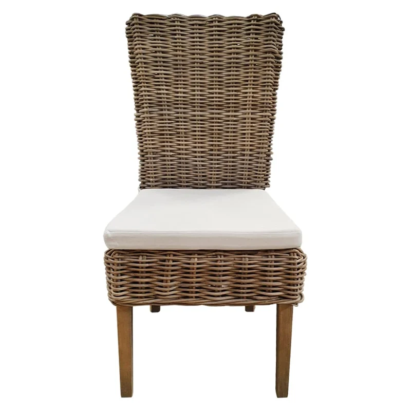 Meubletmoi Lot de 2 Chaises tressées en kubu Naturel de Salle à Manger - Style Osier rotin Exotique Classique Chic - Bora-Bora