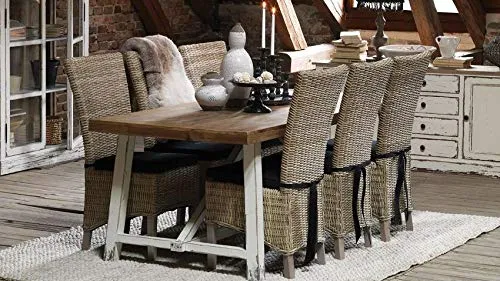 Meubletmoi Lot de 2 Chaises tressées en kubu Naturel de Salle à Manger - Style Osier rotin Exotique Classique Chic - Bora-Bora