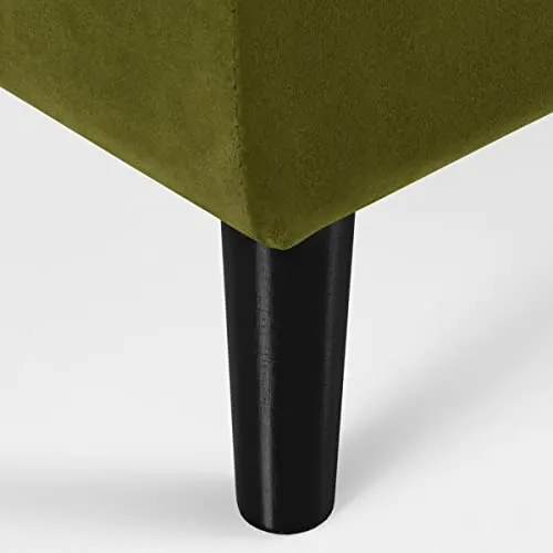 HOMIFAB Canapé 3 Places Convertibles en Velours Vert Olive - Viktor